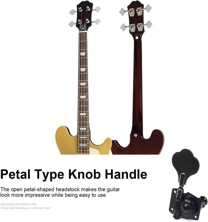 MAXCHEER Guitar Bass Tuners Bass Guitar Tuning Keys,Ratio Headstock Sealed Machine Head Replacement for Electric Jazz Bass or Precision Instruments - Image 3